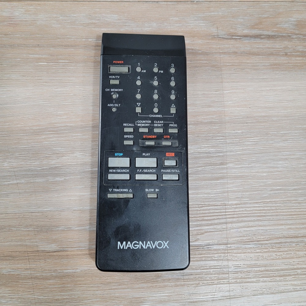 Magnavox VSQS0784 VCR TV Remote Control Black OEM Made in Japan Vintage